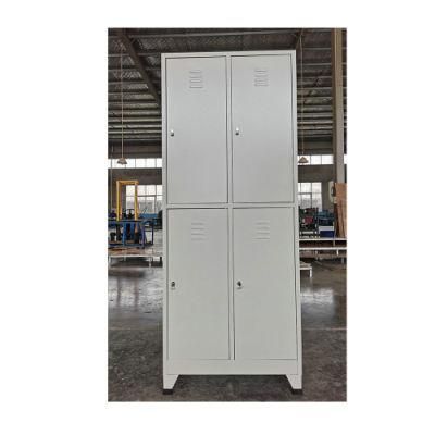 Fas-027 Staff Clothes Storage Locker Box School Locker Cabinet 4 Door Steel Locker