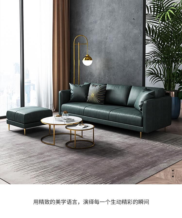 Retro Green European Metal Hardware Sofa Foot Simplicity Sofa Chaise with Ottoman Seat