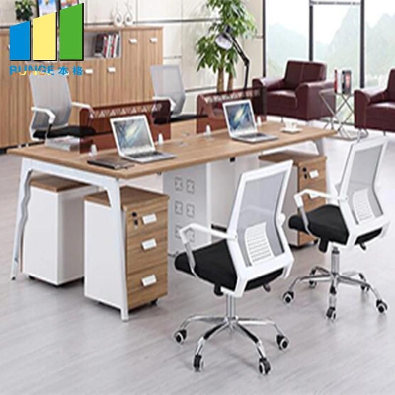 L Shape Aluminum Modular Office Partitions Workstations with Steel Leg