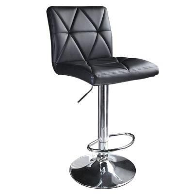 Black High Swivel Back Bar Chair for Hotel