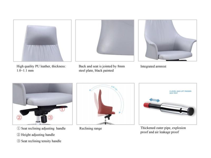 Zode Modern Home/Living Room/Office Furniture Foshan Manufacturer MID Back Durable Swivel Ergonomic Executive Computer Chair