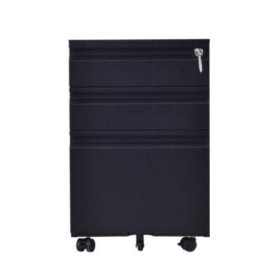 Under Storage Use Steel Filing Cabinet 3 Drawers with 5 Wheels