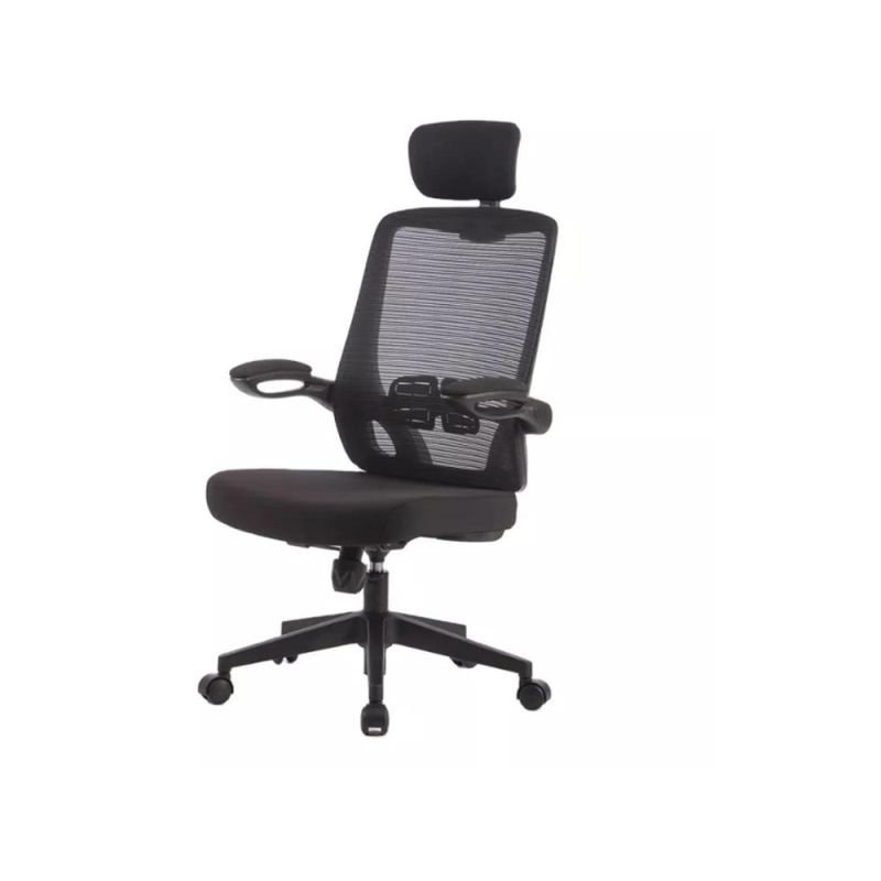 Ergonomic China Anji Manufacturer Comfort Lumbar Support High Back Flip-up Arms Computer Desk Office Mesh Chair