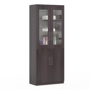 Wooden Glass Vertical Modern Office Filing Cabinet