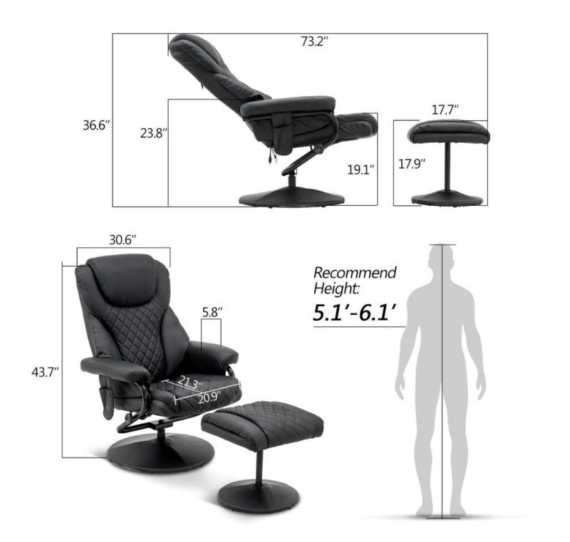 Rotation 360 Degrees Reclining Leisure Chairs Swivel Lounge Chair