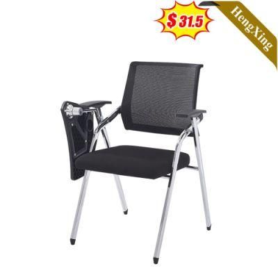 Simple Design Black Fabric Seat Mesh Training Chairs with Writing Tablet Meeting Room Office Student Stainless Steel Chair