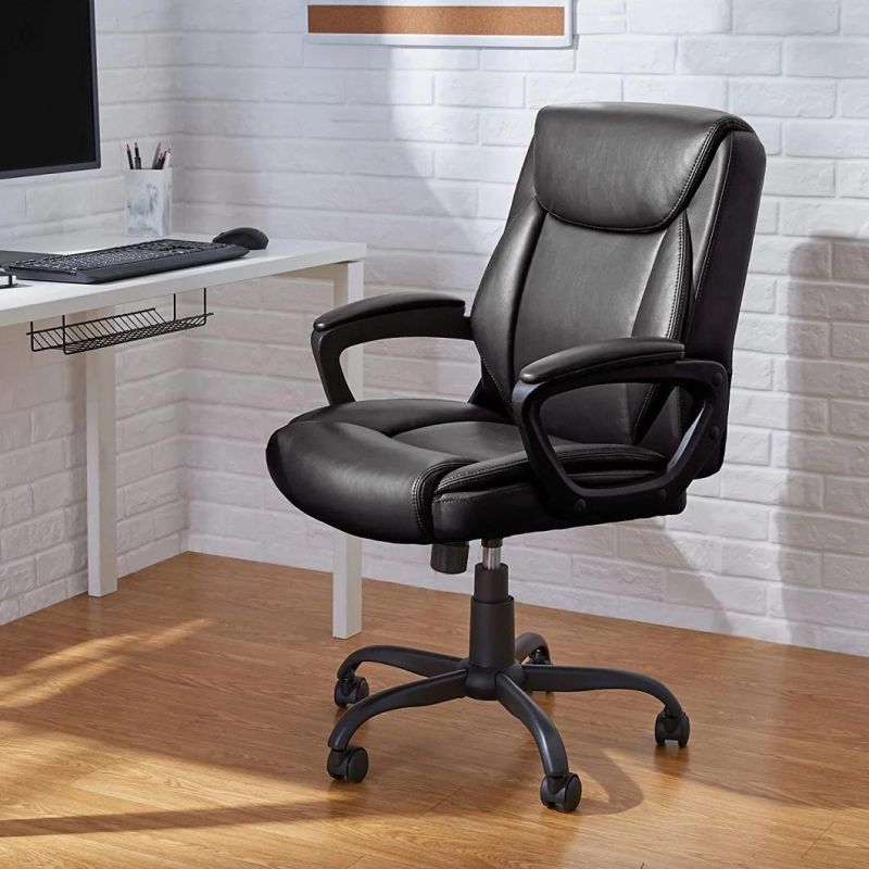 Li&Sung Middle Back PU Leather Executive Manager Office Chair