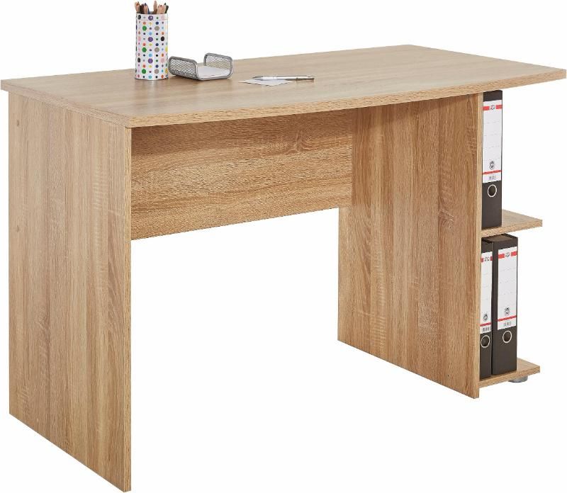 1-Shaped Laptop Wood Table Computer Stand Desk with Shelf