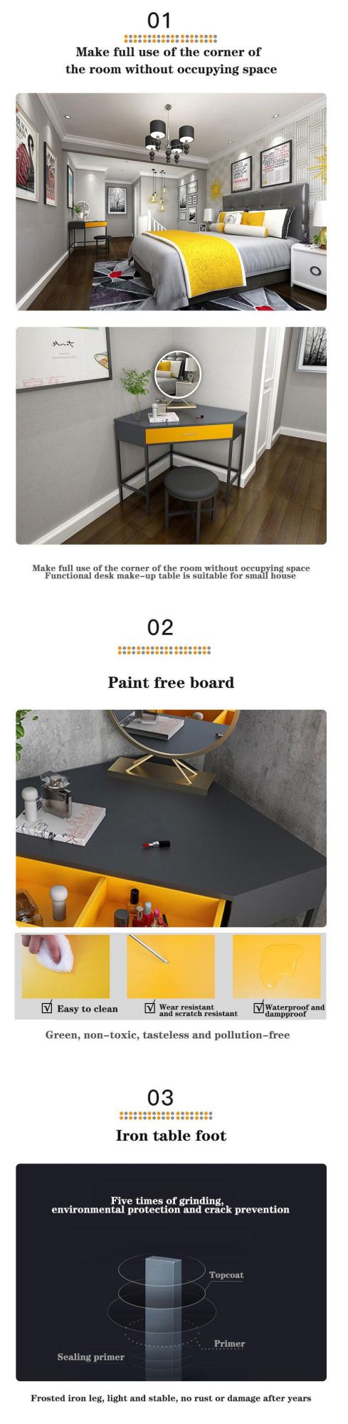 Modern Hot Sales Home Office Table Furniture Computer Desk Bedroom Dressing Table
