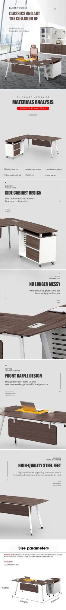 Wholesale Manufacturer OEM Commercial Furniture Modern Workstation Executive MDF Office Table Desk