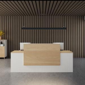 Office Furniture Wood Frame Front Reception Desk