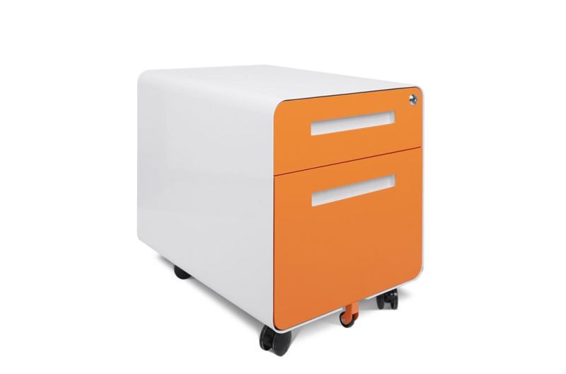 Office/School Use Colorful Steel Mobile Filing Cabinet with 3 Drawers