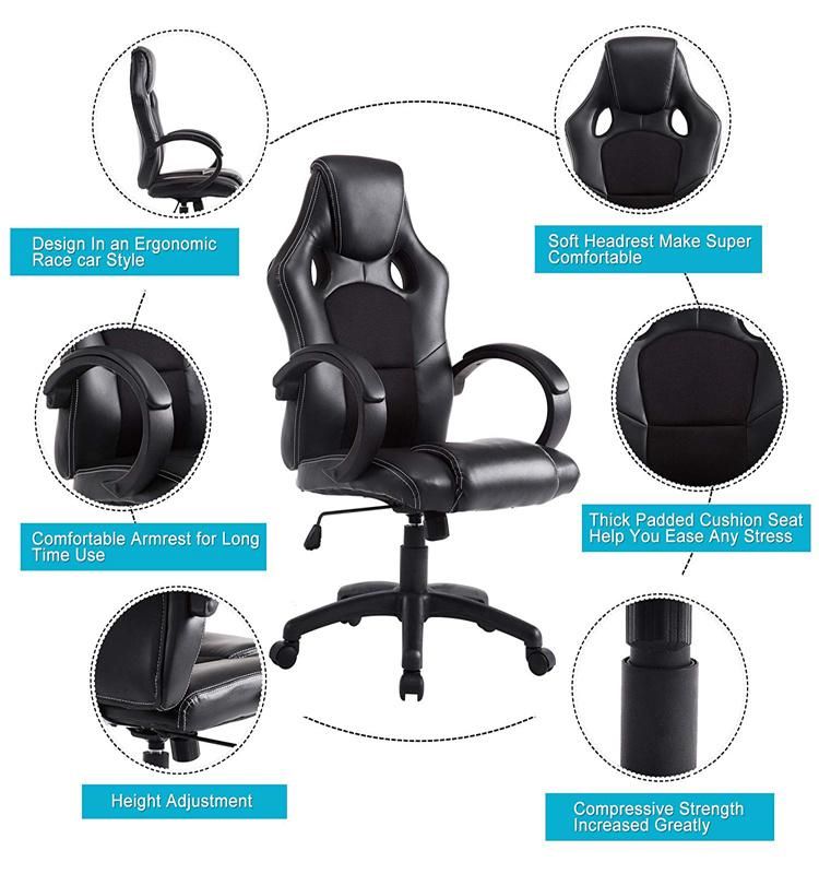(AGATHA-A) China Factory Comfortable PU Leather and Mesh Cover Office Racing Chair