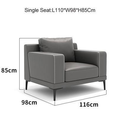 Elegantly Office Leather Three-Person Suit Sofa for Business Reception