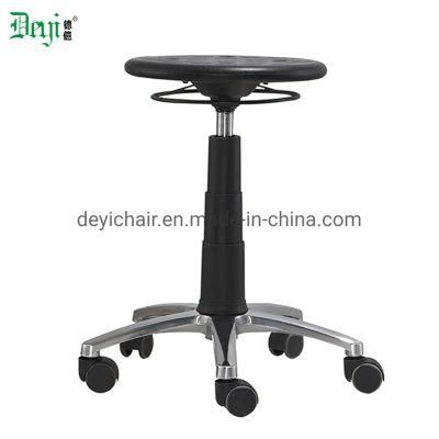 PU Material Round Shape Seat up and Down Simple Function Class Four Gaslift No Backrest Lab Chair