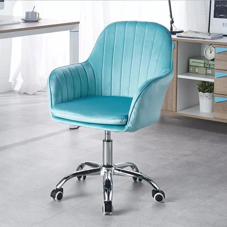 Comfortable Fabric Office Chair Lift Swivel Leisure Chair Chromed Base