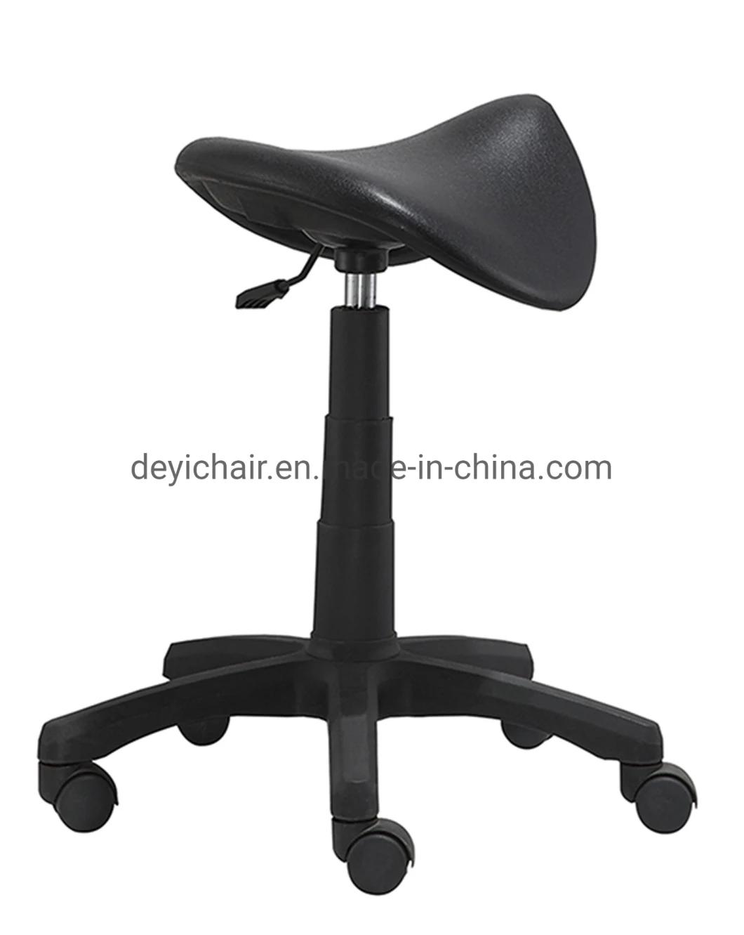 Simple Tilting Mechanism Class Four Gaslift Nylon Base Mould PU Seat Cushion Saddle Industrial Chair