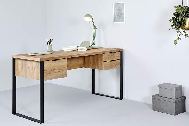 Nordic Retro Steel Wood Combined with Simple Assembly Learning Computer Desk 0341