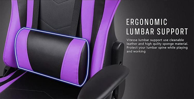 Height Adjustable High Back Ergonomic Racing Computer Girl Silla Gamer Purple Gaming Chair