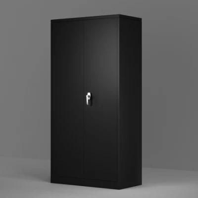 Swing Door Filling Storage Cabinet Black 4 Shleves File Cabinet