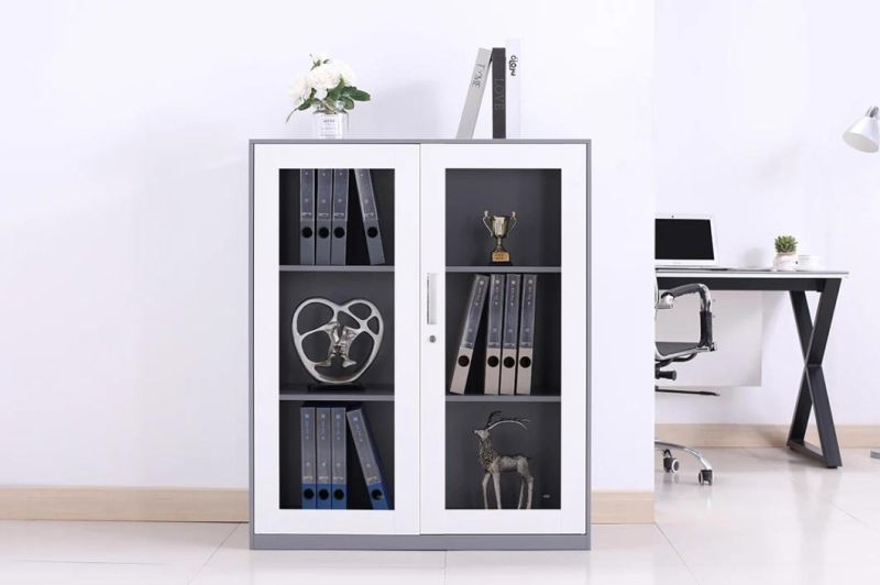 School/Office Furniture Steel Filing Cabinet Glass Door