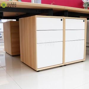 High Quality Modern No Handle Design Under Desk 3 Drawers Melamine Wooden Mobile Pedestal Cabinet