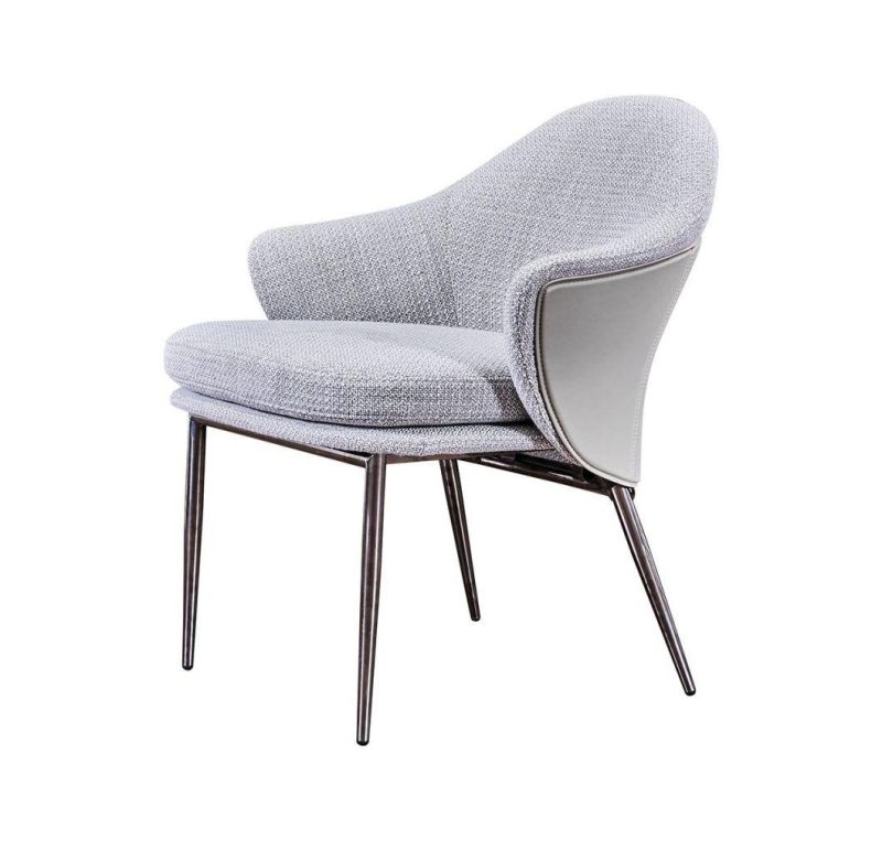 Leisure Living Room Armchair Velvet Golden Plating Dining Chair