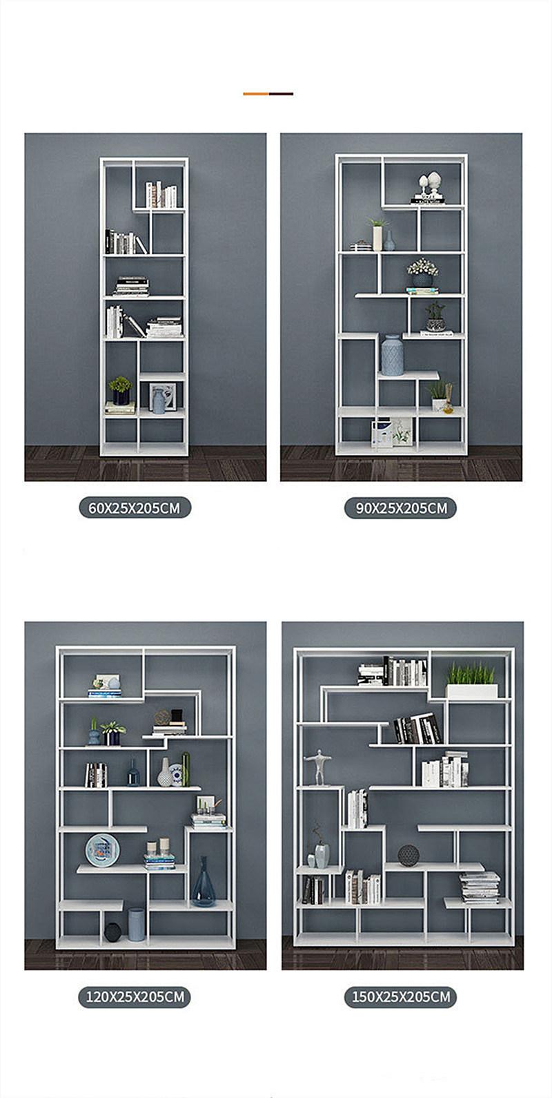 Black Metal Bookshelf Modern Minimalist Study Furniture 0514-2