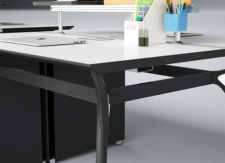 Modern Elegant Office Partition Furniture Wooden Cubicle 6 Person Workstation