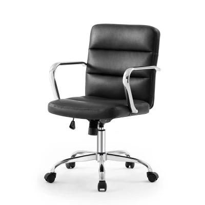Rotary Leather Backerst Armrest Computer Conference Office Chair