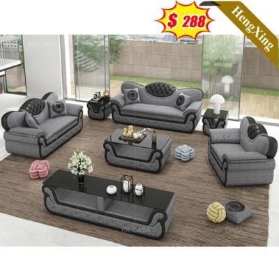 Modern Design Home Furniture Wooden Frame Gray Color Fabric PU Leather Sofa Set Living Room Office 1+2+3 Seat Sofas