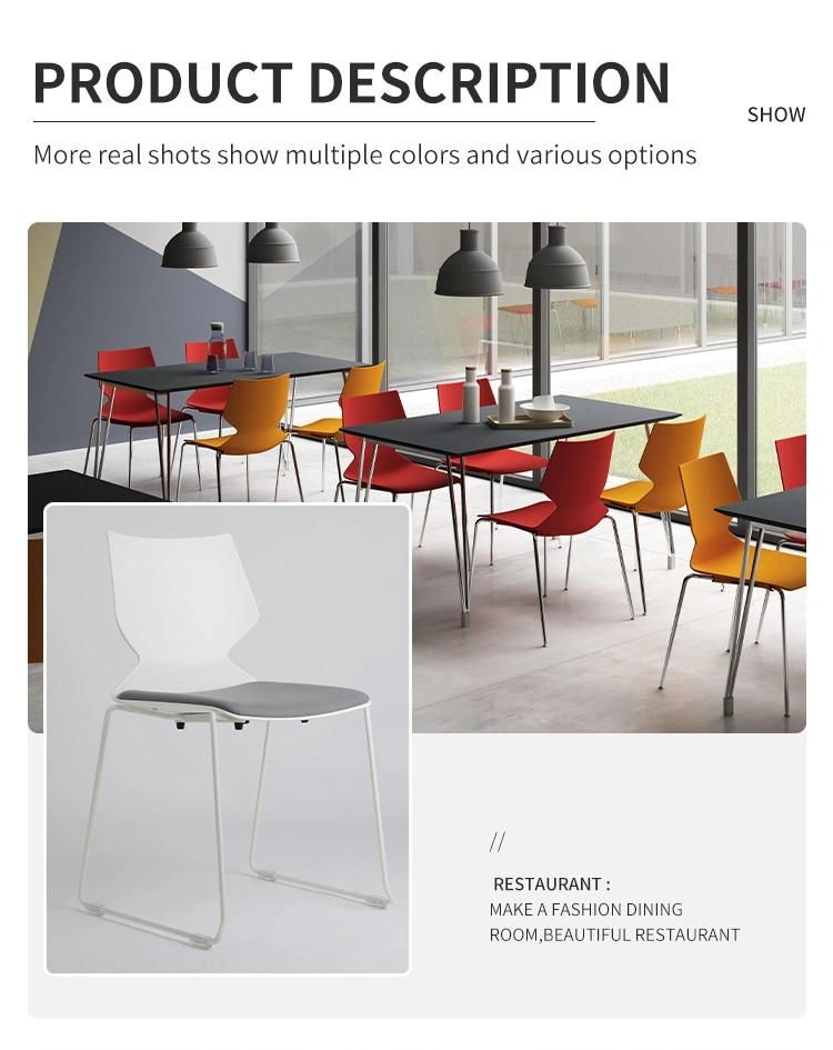 Factory Direct Sale Colorful Modern Design Cushion School Furniture Steel Student Chair with Armrests