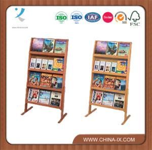 4-Tiered Literature Stand for Floor with Open Shelving