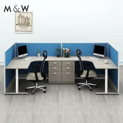 Standard Size Modern Design L Shape Personalized Office Cubicle Office Workstation 4 Seat