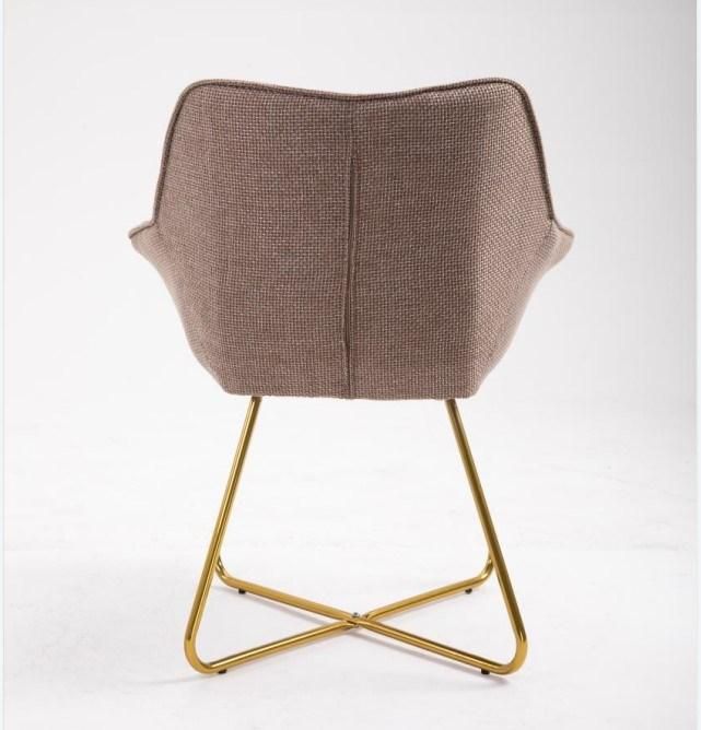 Fabric Leisure Chair Like a Mouth Shape Lounge Chair with Metal Feet