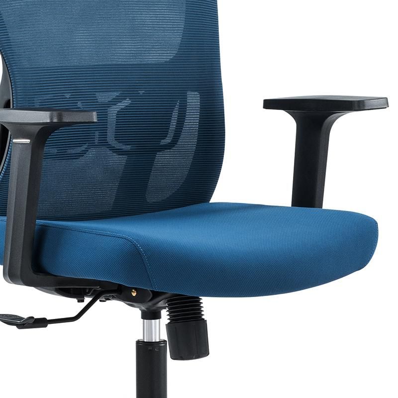 Blue MID Back Injection Molded Foam Ergonomic Revolving Mesh Office Chair