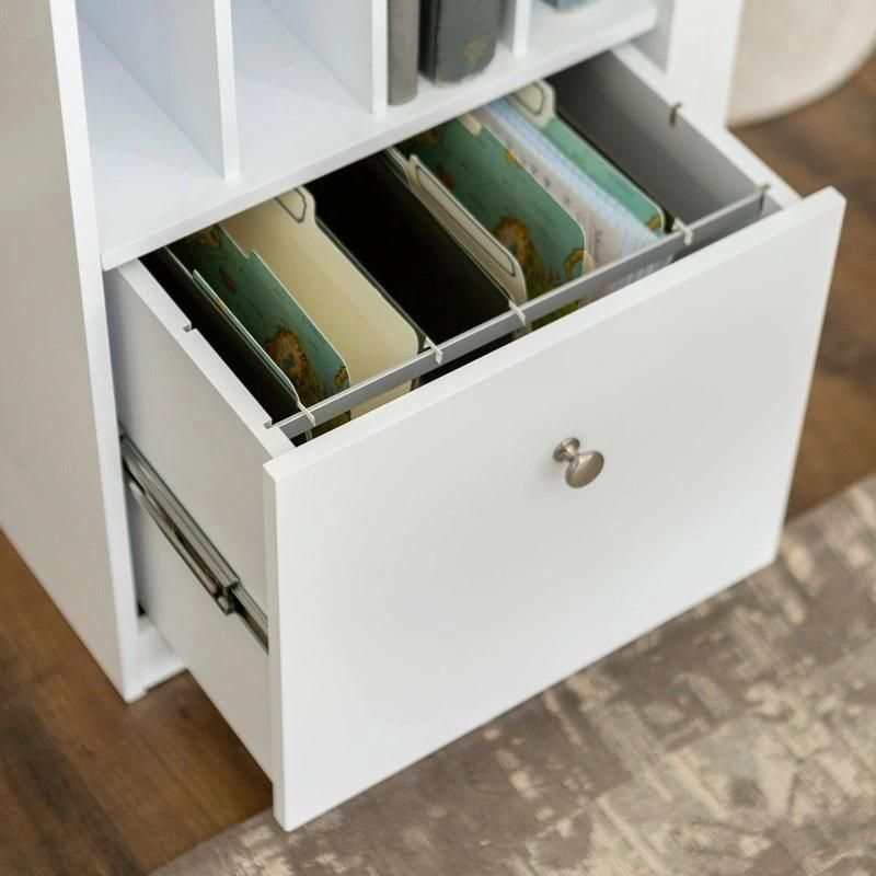 48-Inch White Computer Storage Desk with Keyboard Drawer