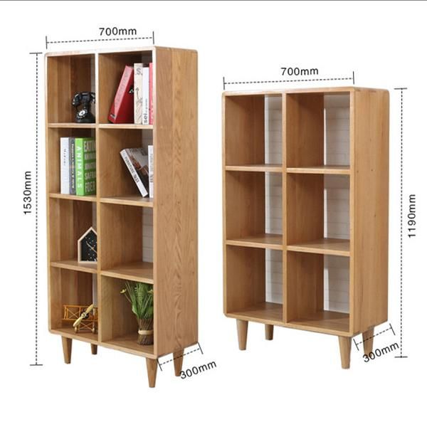 European Style Simple Eight Grid Solid Wood Bookshelf