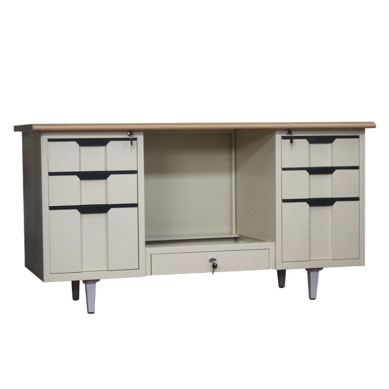 Office Table Computer Table 6 Storage Drawers Office Furniture Metal Office Desk Steel Table with Drawers