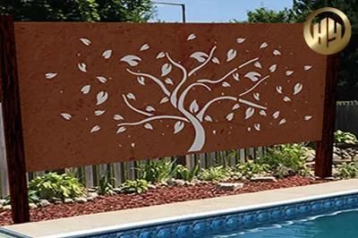 Customized Corten Steel Garden Decorative Metal Screen/ Laser Cut Fence Panel