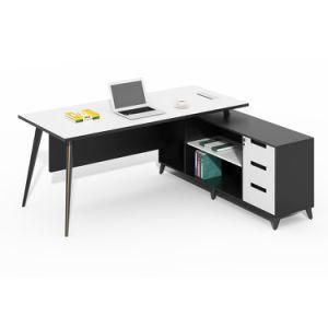 Modern European Melamine Executive Furniture MDF Wooden L Shape Office Desk