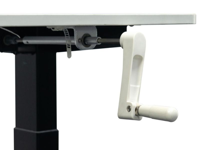 Hand Crank Height Adjustable Office Workstation Base Standing Desk with Two Legs