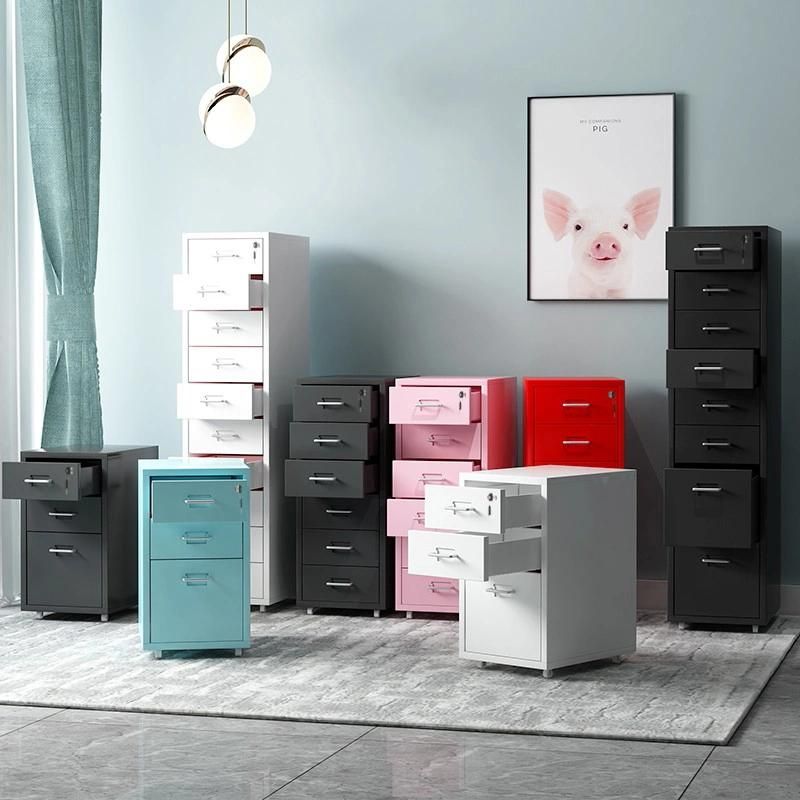 3 5 6 8 Drawers Colorful Steel Stationery Storage Cabinet
