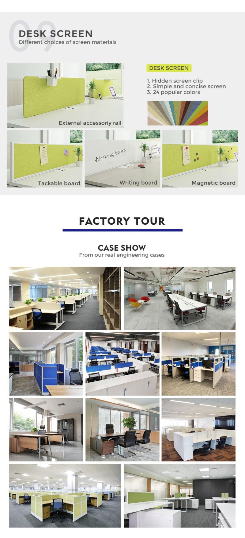Office Furniture Metal Frame Laminate Desktop Double Sided Outlet 6 Person MDF Office Partition Wood Office Workstation