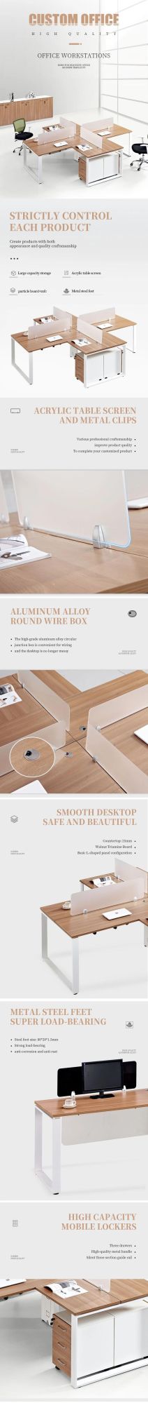 Modular Office Furniture Iron Frame Modern MDF Office Workstation