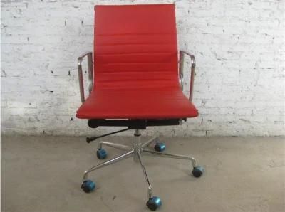 Middle Back High Quality China Red Office Chair with Aluminium Legs