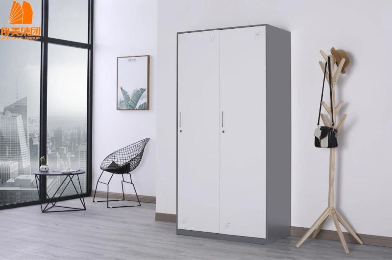 Custom White Durable Furniture Steel Dressing Clothe Wardrobe Cabinet