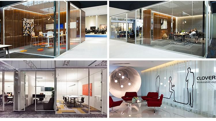 Aluminium Frame Partition 12mm Wall Wholesale Clear Glass Cubicle Office Furniture