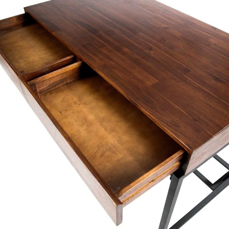 Industrial Acacia Wood Storage Desk by Yamazonhome