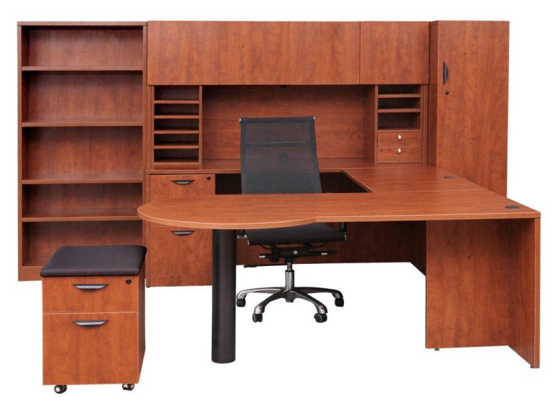 High Quality Laminate Particle Desk Table Design U Shape Workstation
